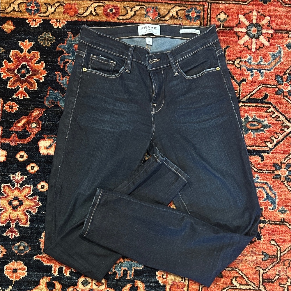 Frame Denim Women's Deep Indigo Skinny Jeans